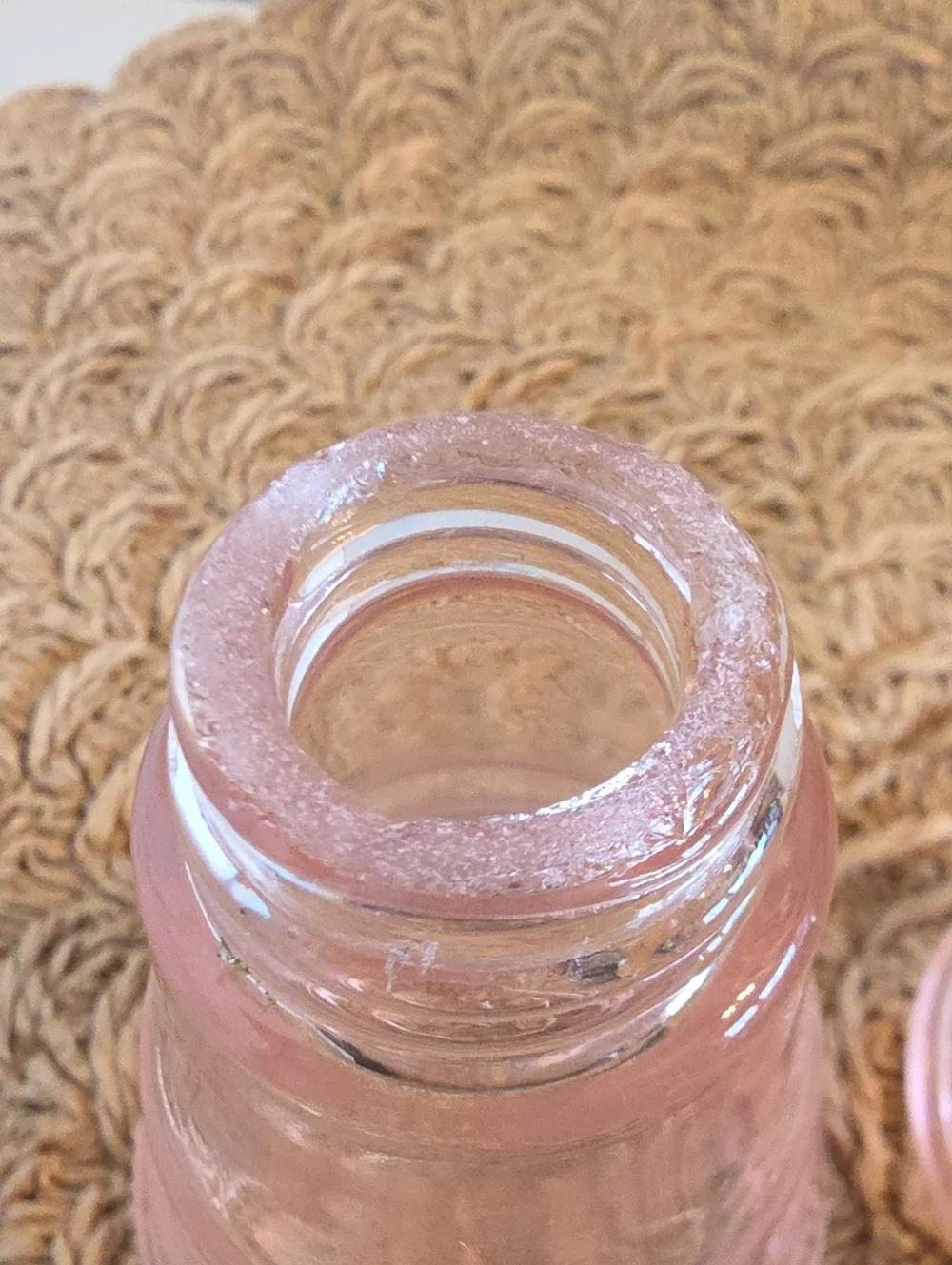 Vintage 1930 Pink Depression Glass Ribbed Salt & Pepper Shakers With Metal Lids